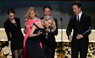 Emma Stone, Amy Ryan, Naomi Watts, Zach Galifianakis et Edward Norton, le 25 janvier 2015 à Los Angeles.