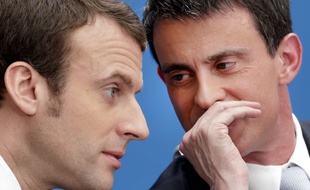 Emmanuel Macron et Manuel Valls, le 8 avril 2015 à Paris
