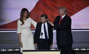 Melania, Barron et Donald Trump à Cleveland, le 21 juillet 2016.