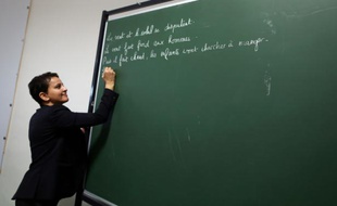 La ministre de l'Education nationale, Najat Vallaud-Belkacem, au Havre, le 22 février 2016