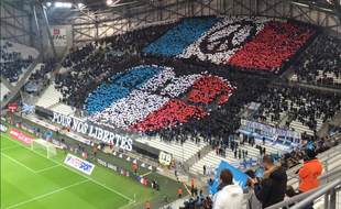 Le tifo du virage sud à Marseille le 29 novembre 2015