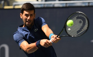 Novak Djokovic à l'entraînement à l'US Open, le 25 août 2019.
