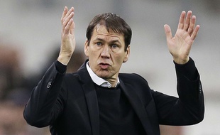 Rudi Garcia, le coach de l'OM, lors de Marseille-Strasbourg le 16 janvier 2018.