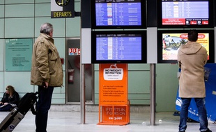 Zone d'embarquement et d'enregistrement des passagers à l'aéroport de Toulouse Blagnac. 26/012012 Toulouse