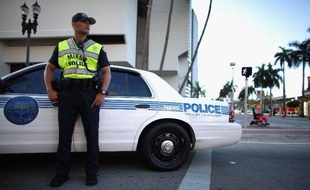 Une patrouille de police en Floride (Etats-Unis). (Illustration)