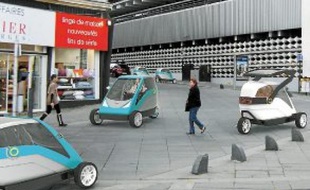 Sur cette image de synthèse, les Icare roulent rue de l'Arche Sèche, à Nantes.