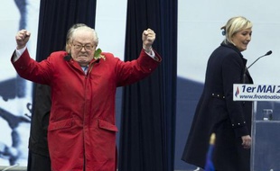 Jean-Marie Le Pen et Marine Le Pen le 1er mai 2015 à Paris