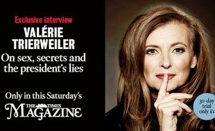 Valérie Trierweiler à la une de l'édition magazine du «Times» anglais, le 22 novembre 2014.