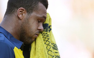 Jo-Wilfried Tsonga, lors de sa défaite face à David Ferer en demi-finale de Roland-Garros, le 7 juin 2013.