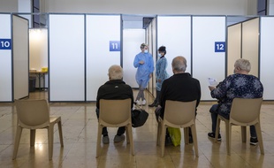 Illustration d'un centre de vaccination.