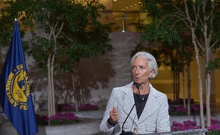 Christine Lagarde, le 30 avril 2014 au siège du Fonds Monétaire international (FMI) à Washington