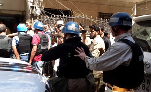 Le 28 août, des experts des Nations unies viennent inspecter Ghouta, en Syrie, après le bombardement à l'arme chimique le 21 août 2013.