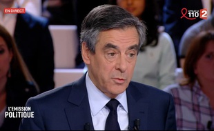 François Fillon sur le plateau de «L'Emission politique», le 23 mars 2017.