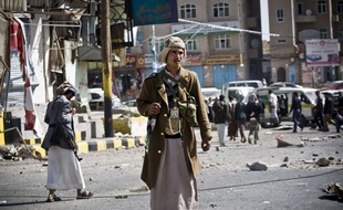Miliciens chiites à Sanaa le 20 janvier 2015.