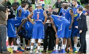 Les joueurs du Paris-Levallois lors d'un match d'Eurocoupe en novembre 2013.
