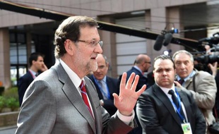 Le Premier ministre espagnol Mariano Rajoy à Bruxelles, le 23 avril 2015