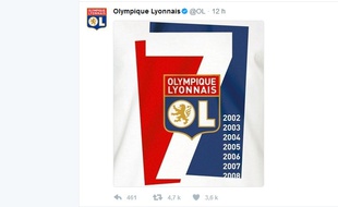 Le club lyonnais a rapidement publié ce rappel de palmarès après le revers parisien, dimanche soir à Nice.