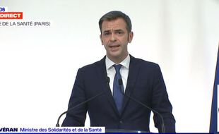 Olivier Véran lors de son point hebdomadaire sur le Covid-19