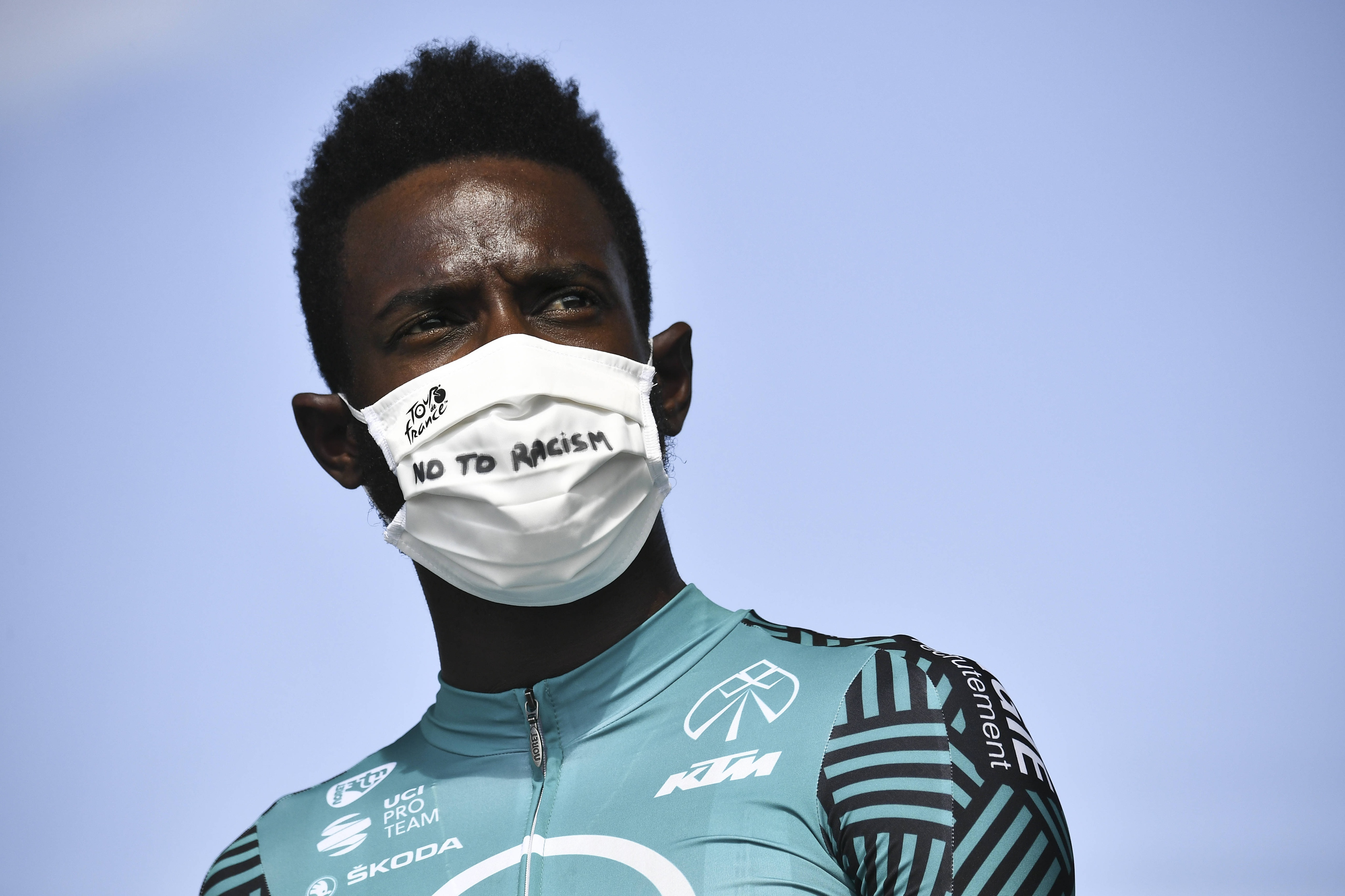 Kévin Réza le 20 septembre 2020, avant la dernière étape du Tour de France entre Mantes-la-Jolie et Paris.