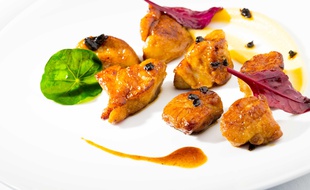 a fricassée de ris de veau à la chicorée de Nicolas Roudier.