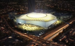 Image de synthèse du nouveau stade du FCN, ici avec le toit fermé.