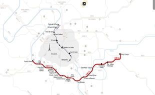 Le tronçon sud de la ligne 15 permettra de rejoindre la gare Pont-de-Sèvres à celle de Noisy-Champs en un peu moins de 37 minutes.