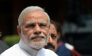 Le Premier ministre indien Narendra Modi, au Parlement indien à Delhi le 21 juin 2015