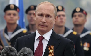 Vladimir Poutine, en visite le 9 mai 2014 à Sébastopol (Crimée).