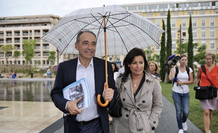 Jean-François et Nadia Copé, le 14 juin 2014 à Nice.