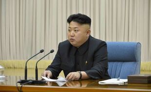 Le président nord-coréen Kim Jong Un, lors d'une réunion le 17 mars 2014