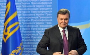 L'ancien président ukrainien Viktor Ianoukovitch lors d'une conférence de presse à Kiev le 1er mars 2013.