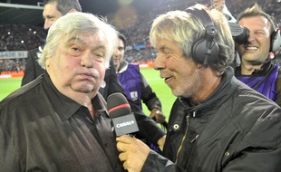 Louis Nicollin et Laurent Paganelli, el 13 mai 2012, à Montpellier.