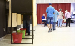 Illustration d'électeurs allant voter aux élections législatives de juin 2017