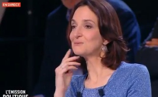 Barbara Lefebvre pendant «L'émission politique» le jeudi 6 avril avec Emmanuel Macron
