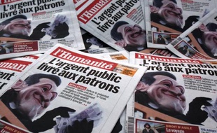 Vue prise le 13 octobre 2009 à Paris d'exemplaires du journal l'Humanité