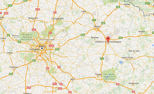 Google Map de Châlons-en-Champagne dans la Marne.