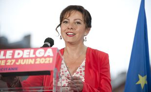 Carole Delga sur le Capitole, le dimanche 27 juin 2021, après l'annonce de sa large victoire.