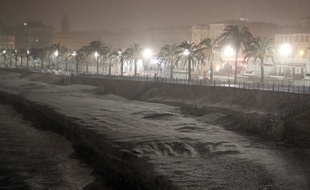 La promenade des Anglais sous la neige, le 28 février 2018