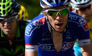 Thibaut Pinot sur le Tour de France le 22 juillet 2014.