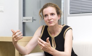 Le 05 septembre 2013. Nathalie Kosciusko-Morizet - NKM - en interview dans son local de campagne.