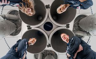 Les quatre «civils» de l'équipage Inspiration4 de SpaceX Hayley Arceneaux, Sian Proctor, Chris Sembroski et Jared Isaacman.