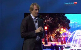 Le réalisateur Michael Bay, lors de la conférence Samsung au CES 2014, le 6 janvier.