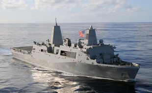 L'USS San Antonio, un navire de guerre de l'armée américaine.