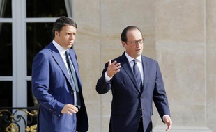 François Hollande et le Premier ministre italien Matteo Renzi, le 30 août 2014 à l'Elysée