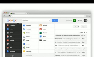 Le nouveau menu de Google, qui remplace la barre de navigatoire noire horizontale.