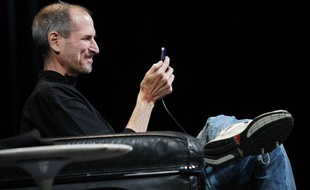 Steve Jobs le 7 juin 2010, à la présentation de l'Iphone 4