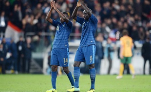 Blaise Matuidi et Mamadou Sakho lors du match France-Ukraine qualificatif pour la Coupe du monde 2014