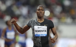 Caster Semenya lors du 800m de la Ligue de Diamant de Doha, le 3 mai 2019.