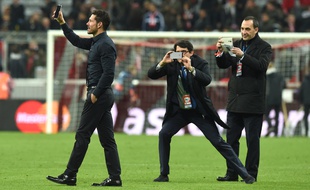 Diego Simeone, coach de l'Atletico Madrid, le 3 mai 2016, à Munich.