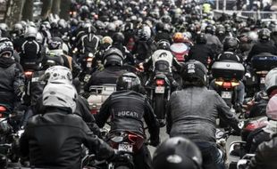 Manifestation de motards le 10 octobre 2015 à Lyon en France
